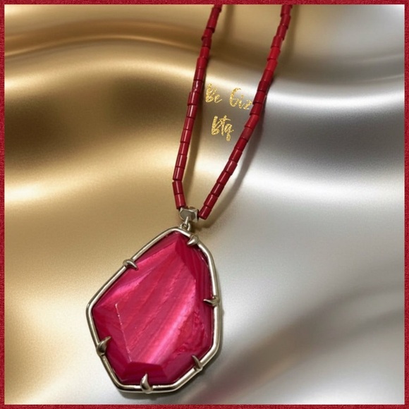 Authentic Kendra Scott Beatrix Necklace and Dunn Red Coral Earrings Set - Picture 9 of 10